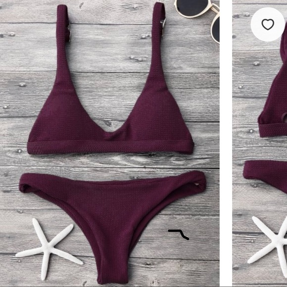 zaful maroon bikini